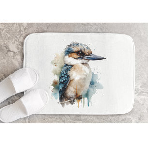 Niedliche Kookaburra auf einer Zweigstelle , Brauc Badematte
