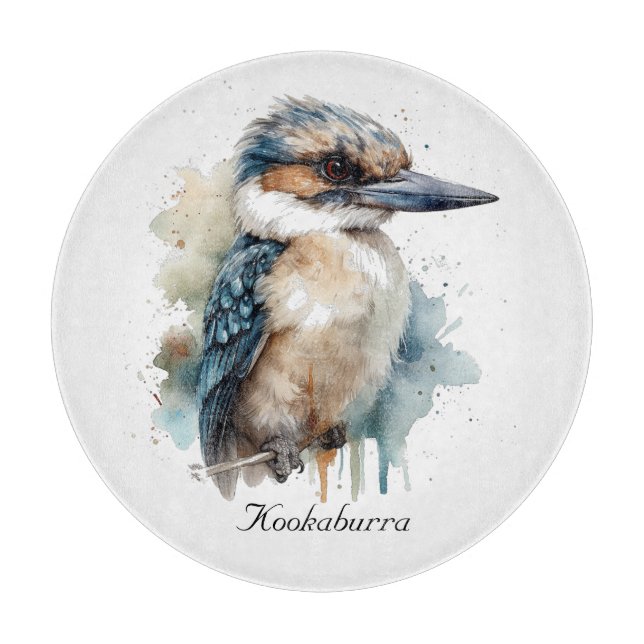 Niedliche Kookaburra auf einer Zweigstelle , Brauc Schneidebrett (Vorderseite)