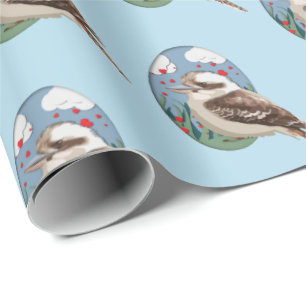 Niedliche Kookaburra Liebe Summer Bird Muster Fun Geschenkpapier