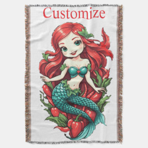 Niedliche Kopffüßer mit zwei Schwänzen Mermaid Thu Decke