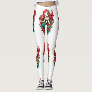 Niedliche Kopffüßer mit zwei Schwänzen Mermaid Thu Leggings