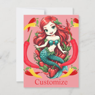 Niedliche Kopffüßer mit zwei Schwänzen Mermaid Thu Postkarte