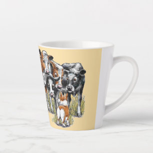 Niedliche Korgi und Kühe Milchtasse