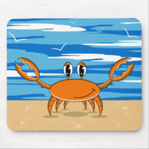 Niedliche Krabbe auf Sandy-Strand Mousepad