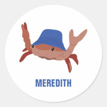 Niedliche Krabbe mit einem Strandhut Personalisier