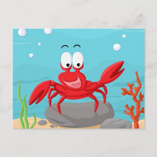 niedliche Krabbe Postkarte (Vorderseite)
