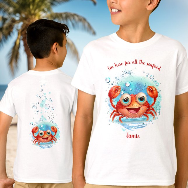 Niedliche Krabbe Sommerferien Crabbing Meeresfrüch T-Shirt (Cute Crab Summer Vacation Crabbing seafood Name T-Shirt)