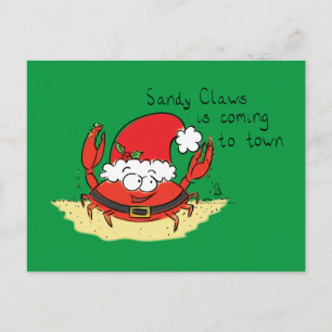 Niedliche Krabbe Weihnachten Weihnachtsfeiertag We Postkarte
