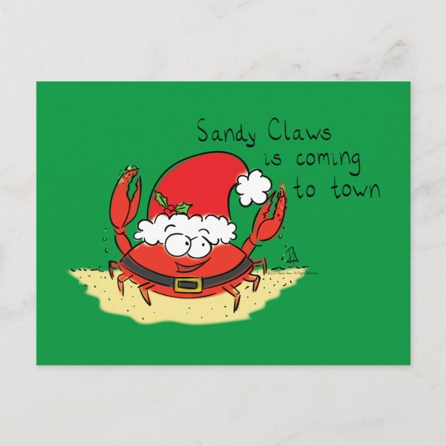 Niedliche Krabbe Weihnachten Weihnachtsfeiertag We Postkarte (Vorderseite)
