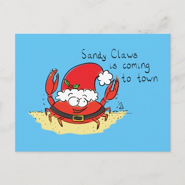 Niedliche Krabbe Weihnachten Weihnachtsfeiertag We Postkarte (Vorderseite)