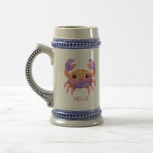 Niedliche Krabben-Kaffeetasse Bierglas