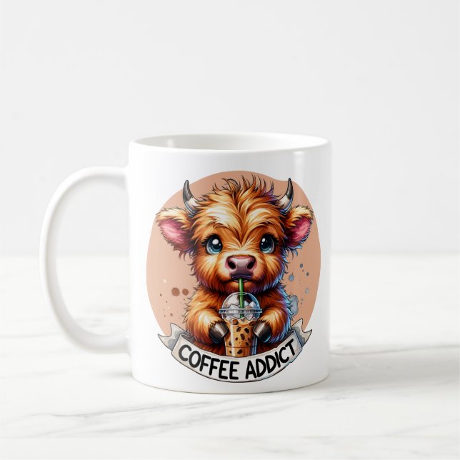 Niedliche Krähe Kaffeepause Kaffeetasse (Links)