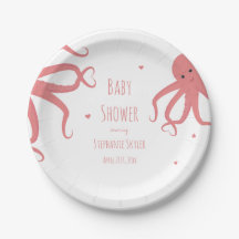 Niedliche Kraken Herz Pink Babydusche