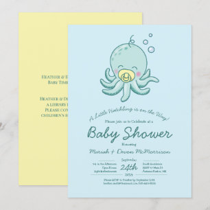 Niedliche Kraken Kinderdusche Kawaii Einladung