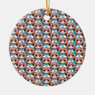 Niedliche Krankenpflege in Chibi - Gesundheitswese Keramik Ornament