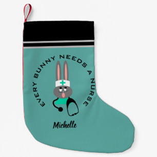 Niedliche Krankenpflege Personalisiert Kleiner Weihnachtsstrumpf