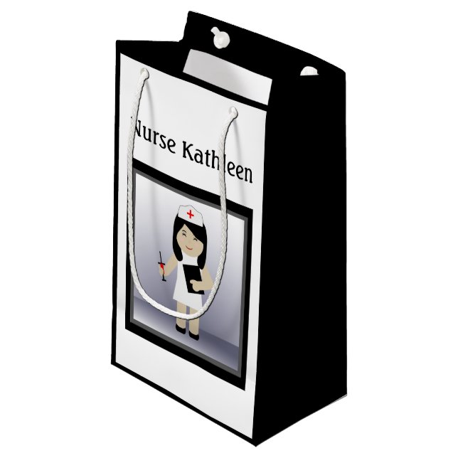 Niedliche Krankenschwester 2 kleine Geschenktasche Geschenktüte (Vorderseite Schrägansicht)