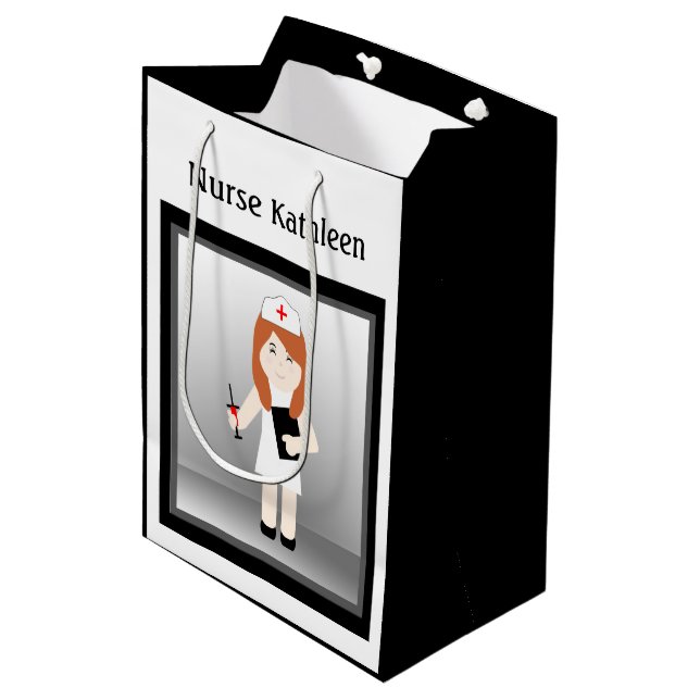 Niedliche Krankenschwester 5 Med Geschenktasche Mittlere Geschenktüte (Vorderseite Schrägansicht)