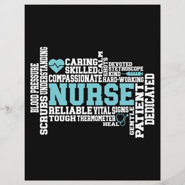 Niedliche Krankenschwester RN LVN Krankenpflege Sc Briefbogen (Vorderseite)
