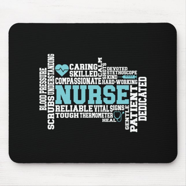 Niedliche Krankenschwester RN LVN Krankenpflege Sc Mousepad (Vorne)