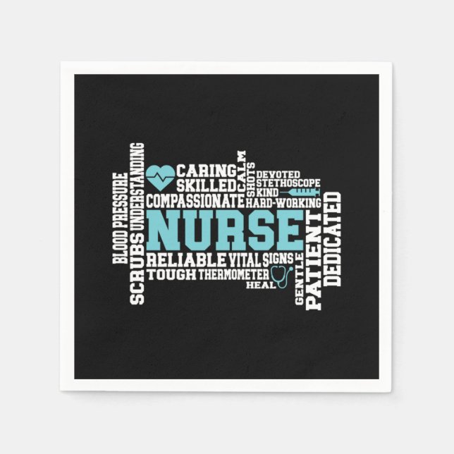 Niedliche Krankenschwester RN LVN Krankenpflege Sc Serviette (Vorderseite)