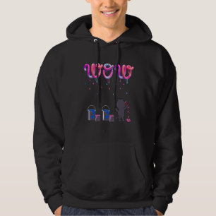 Niedliche kreative Katzenmalereien als farbenfrohe Hoodie
