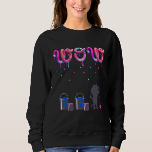 Niedliche kreative Katzenmalereien als farbenfrohe Sweatshirt