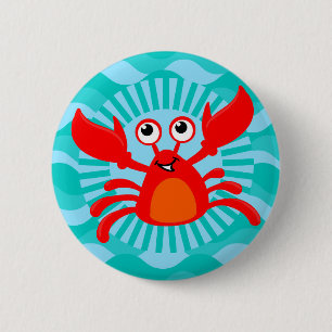 Niedliche Krebse - Nautisches Fischmeer Button