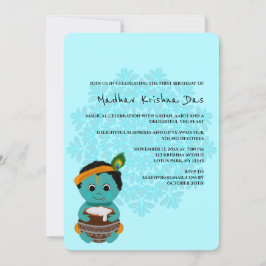 Niedliche Krishna-Geburtstagskarte - Krishna art Einladung