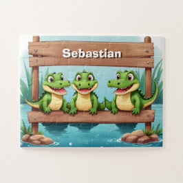 Niedliche Krokodil-Kinder personalisiert