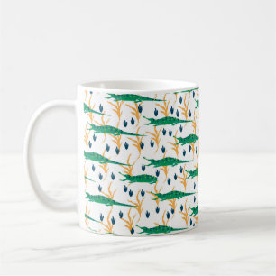 Niedliche Krokodile nahtlos. Cartoon Tiere. Kaffeetasse