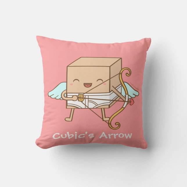 Niedliche kubische Cupid Arrow Funny Pun Room Deko Kissen (Vorderseite)