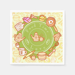 Niedliche Küche Grün Serviette