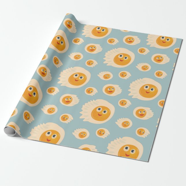Niedliche Küche mit frittierten Eiern Geschenkpapier (Ungerollt)
