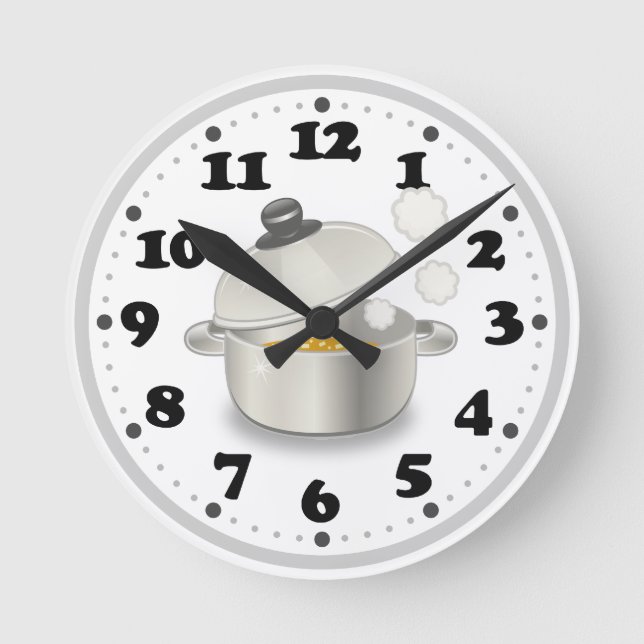 Niedliche Küche Runde Wanduhr (Vorderseite)