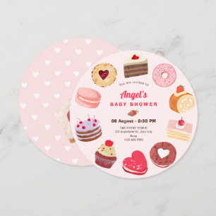 Niedliche Kuchen Babydusche Einladung