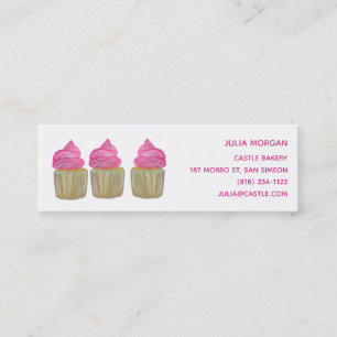 NIEDLICHE Kuchen Backwaren Konditorei Koch Pink Mini Visitenkarte