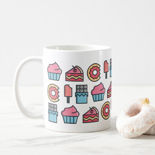 Niedliche Kuchen und Desserts Kaffeetasse (Mit Donut)