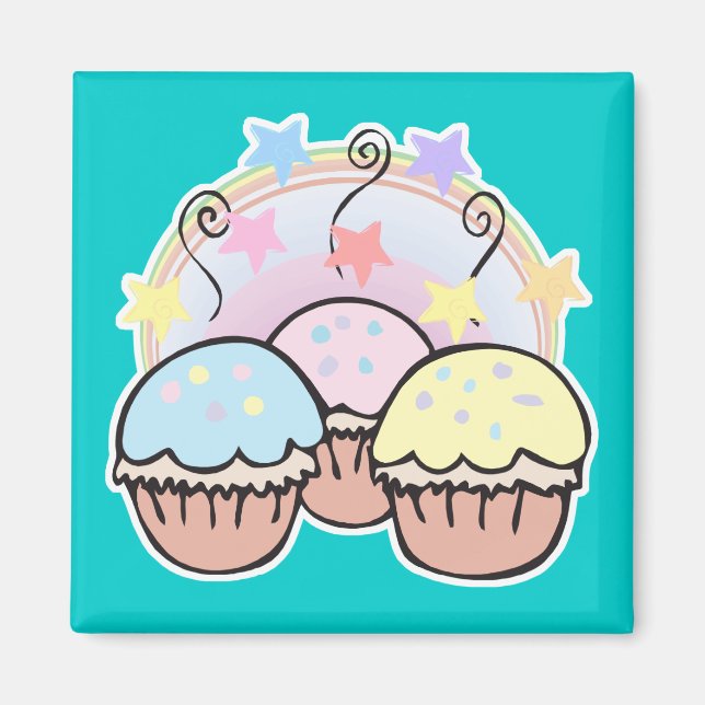 niedliche Kuchen und Sterne Magnet (Vorne)