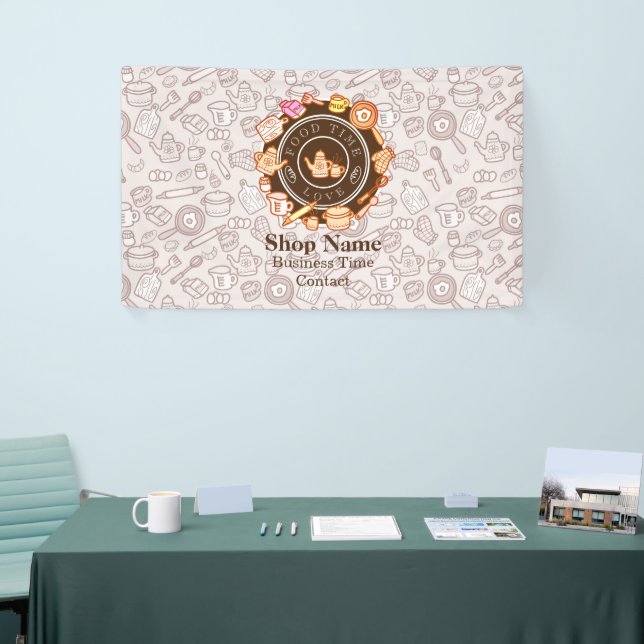 Niedliche Küchengeschirr Brown Banner (Messeveranstaltung)