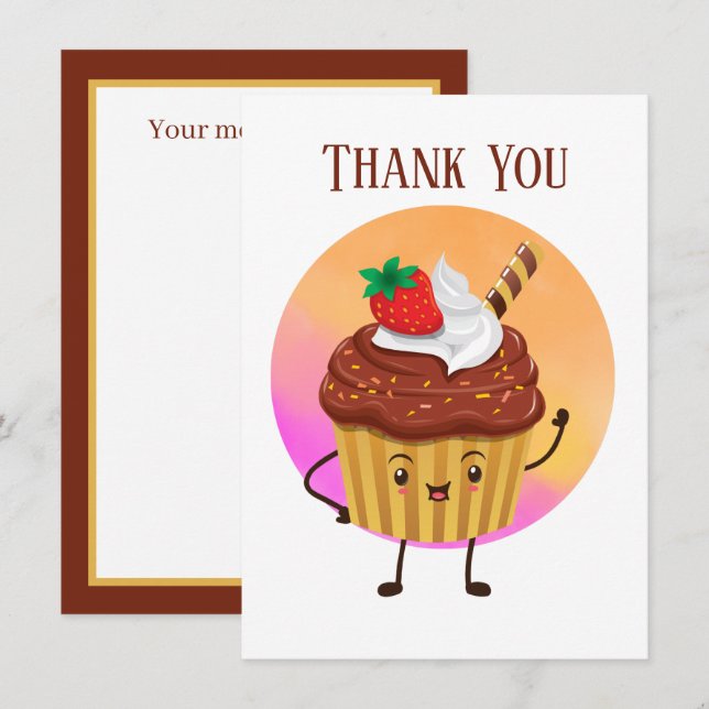 Niedliche Kuchenhändler oder Bäcker Vielen Dank Dankeskarte (Vorne/Hinten)