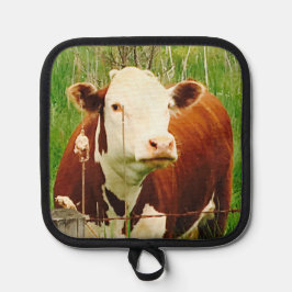 Niedliche Kuh 4Karey Oven Mitt und Pot Holder Topflappen