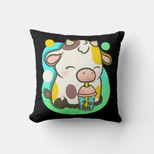 Niedliche Kuh Boba Tea Bubble Tee Anime Kawaii Kissen