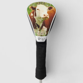 Niedliche Kuh Brown Green Golf Headcover