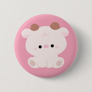 Niedliche Kuh Button