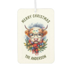 Niedliche Kuh Frohe Weihnachten Autolufterfrischer