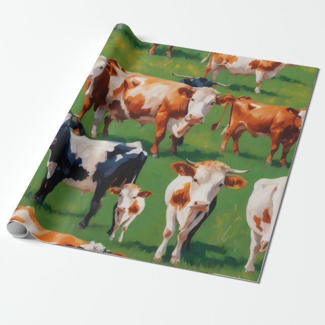 Niedliche Kuh Geschenkpapier (Ungerollt)