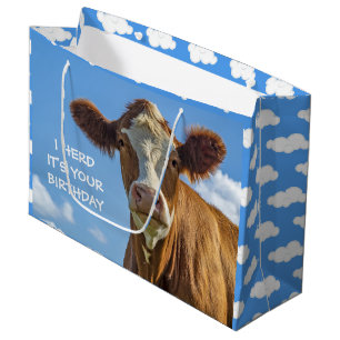 Niedliche Kuh I Herd ist Ihr Geburtstag große Ges Geschenktüte