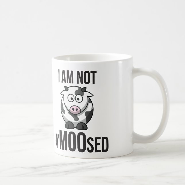 Niedliche Kuh - ich bin nicht A'MOOsed Kaffeetasse (Rechts)