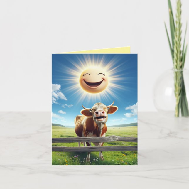 Niedliche Kuh Illustration Mooo-chas Gracias Viele Karte (Vorderseite)